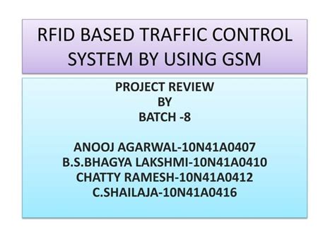 rfid based traffic control system by using gsm|urban traffic sensor nodes.